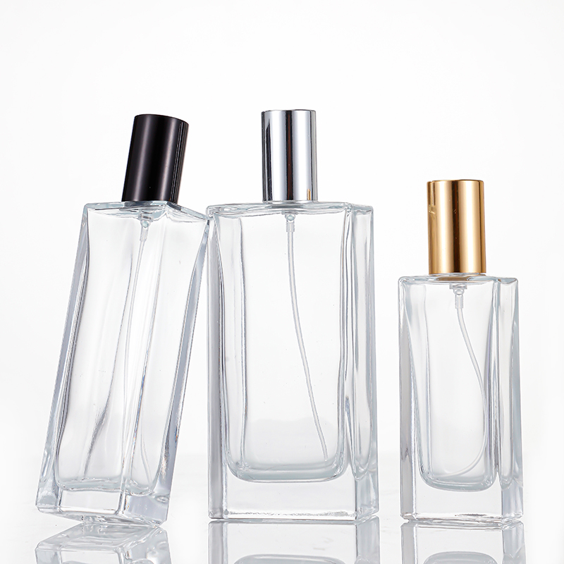 Fuyi 30ml 50ml 100ml Flat Square Glass Perfume Bottle with Pump Sprayer（FYFB044）